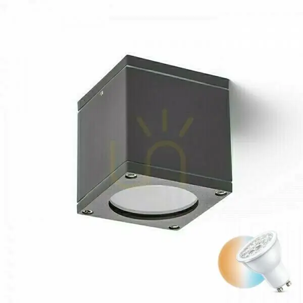 Chilipir Plafonds Outdoor Rodge Plafoniere în aer liber Antracit 230 V Gu10 35 W Ip54