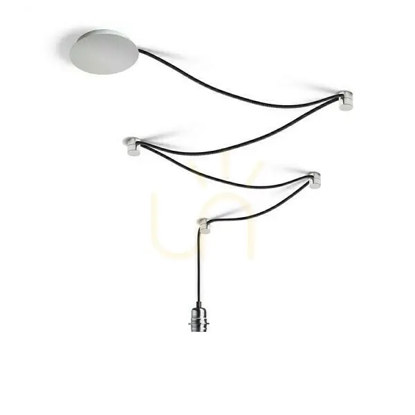 Reduceri Abajur, abajur Spider I Set pandantiv negru cromat 230 V E27 15 W.