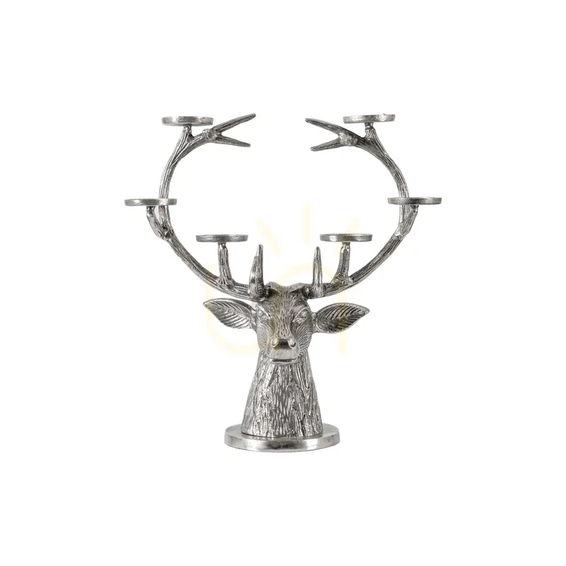 Candelabru cu cerb Gallery Direct aluminiu 6 lumânări 53x26x56 cm 5059413757778 Lichidare de stoc