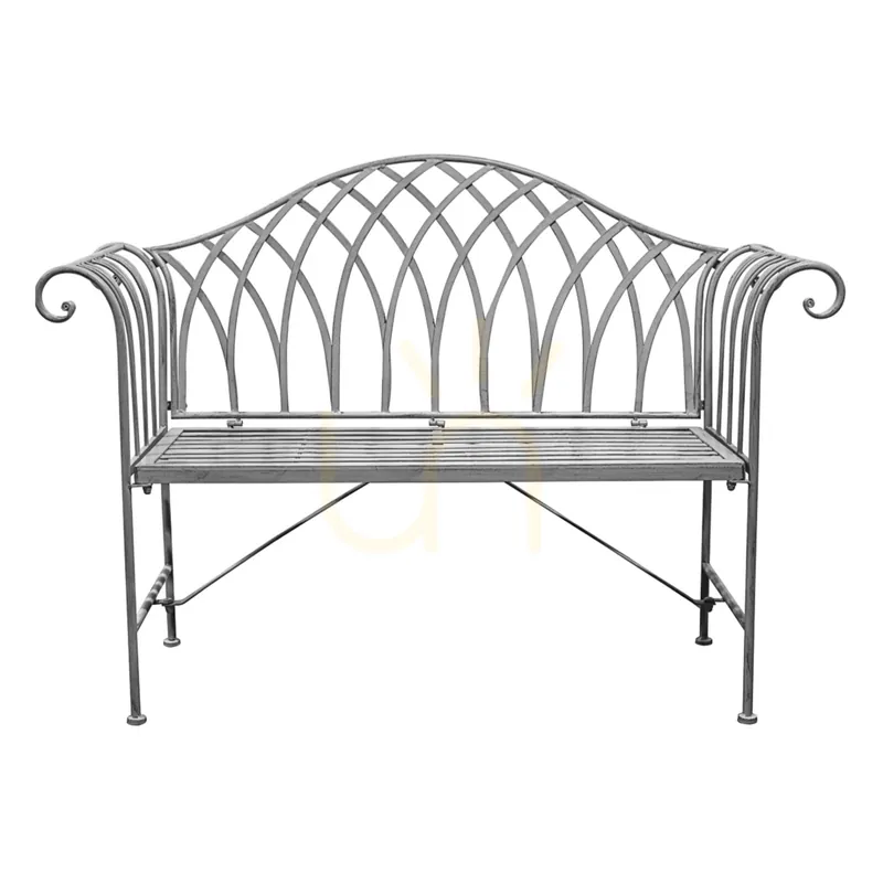Bancă de grădină metalică Gallery Direct Duchess Estate gri distrus 128 cm Preferatul clienților