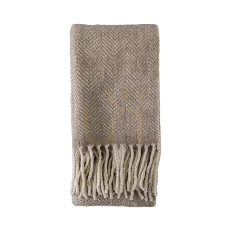 Cuvertură de pat din lână Gallery Direct herringbone taupe 130x170 cm 5059413671937 Vezi acum