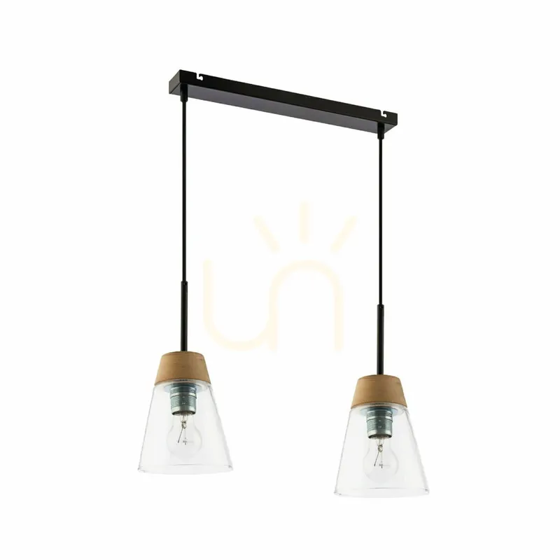 DOMINO Lampă cu pandantiv negru 2xE27/15W Lichidare de stoc