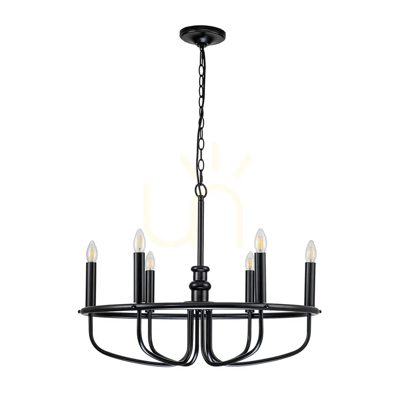 Candelabru Capitol Hill - 6 surse de lumină - Negru Elstead Noutate