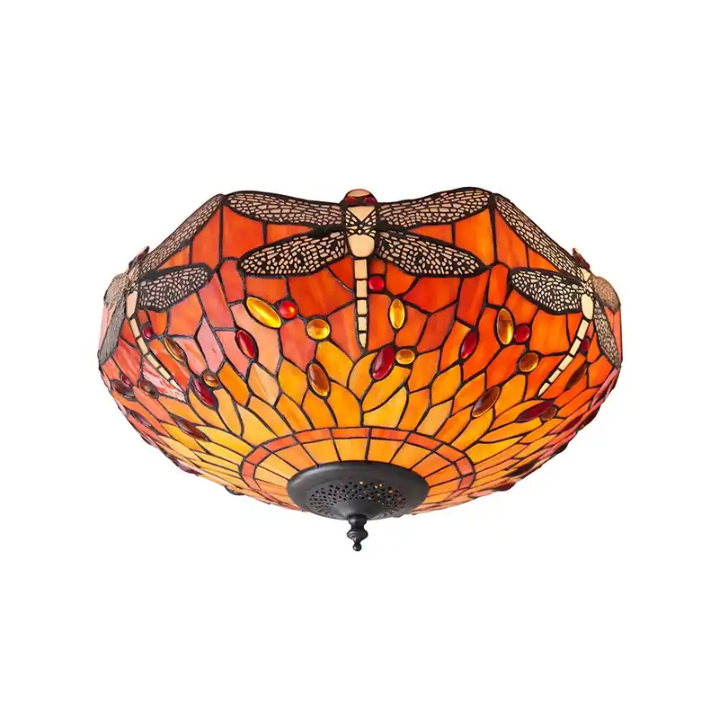 Cumpărături sigure Dragonfly Tiffany Multicolor Plafond 70721 Interioare.