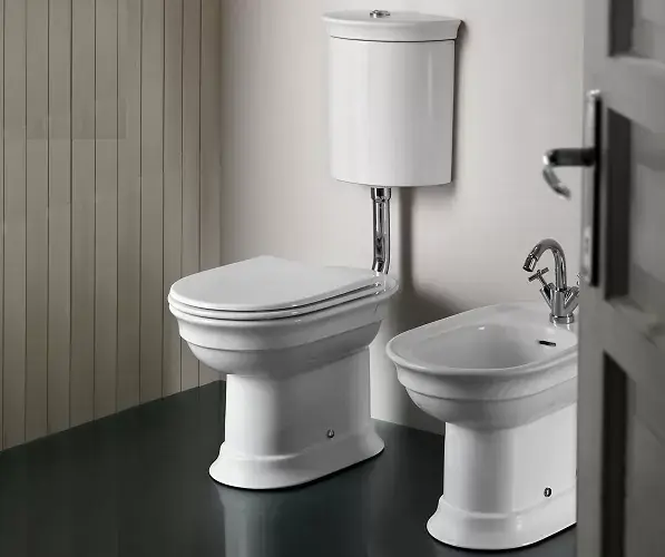 Ofertă exclusivă Set vas wc cu iesire verticala si rezervor la semi-inaltime, Hatria seria DolceVita 00YXXN01 + 00Y0U301