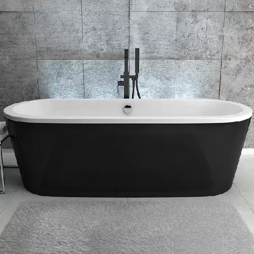 Baterie cada dus freestanding monocomanda, negru (black), Besco Modern I BW-MI-CZ Preț redus