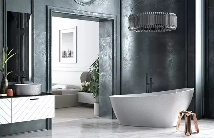 Chilipir Cada de baie freestanding ovala, silver, Besco Goya Glam WMD-160-GS