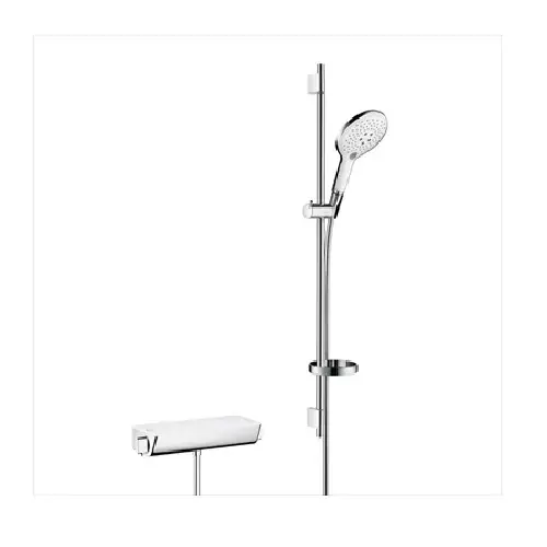 Promoție Set de dus cu baterie termostatata HANSGROHE seria RAINDANCE SELECT S 150 ALB 27037400