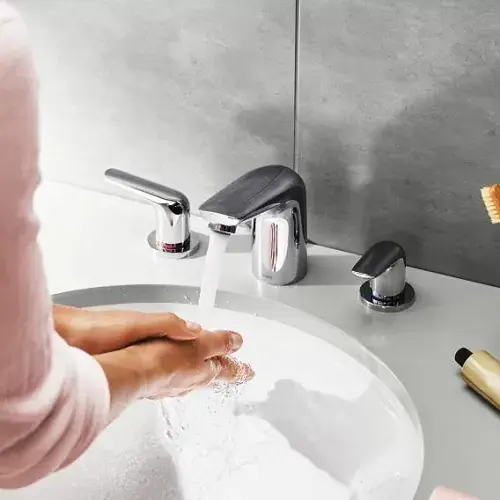 Baterie lavoar 3 orificii cu ventil pop-up HANSGROHE seria NOVUS 100 71140000 Nu rata