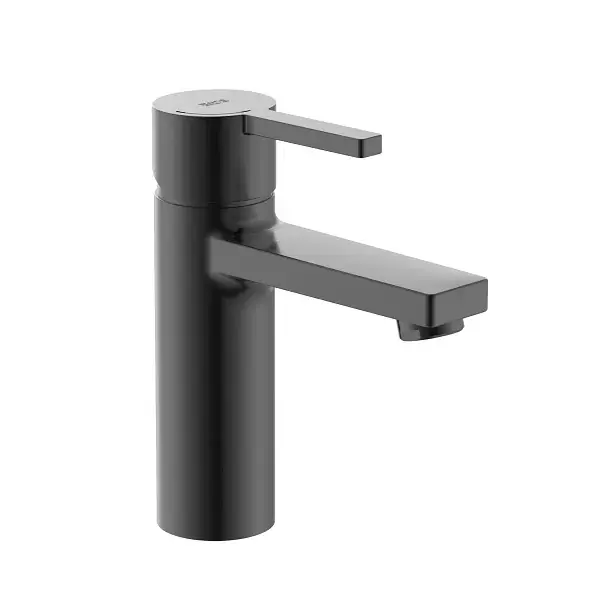 Baterie lavoar monocomanda S, fara ventil, Cold Start, brushed titanium black, Roca Naia 5A3A96NM0 Preț redus
