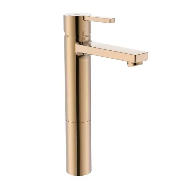 Ofertă limitată Baterie lavoar inalta monocomanda XL, fara ventil, Cold Start, rose gold, Roca Naia 5A3B96RG0