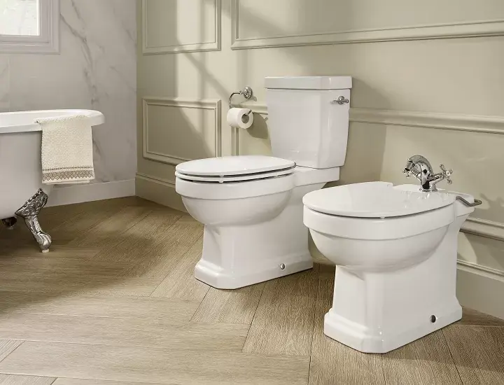 Bideu stativ, din portelan, alb, Roca Carmen 3570A4000 Popular