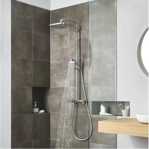 Sistem de dus fix si mobil, cu baterie termostatata, Grohe Tempesta Cosmopolitan System 250 Cube 26689000 Reduceri
