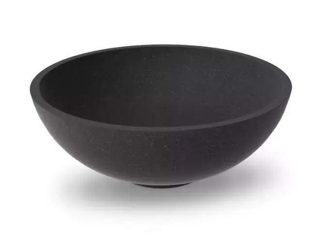 Lavoar pe blat rotunda¸42x16 cm, marmura compozit, negru, Cast Marble Kierros MRM 601142041095 Nu rata