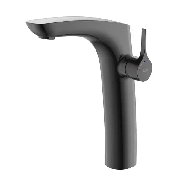 Noutate Baterie lavoar monocomanda inalta, maner lateral, fara ventil, Cold Start, brushed titanium black, Roca Insignia 5A3C3ANM0