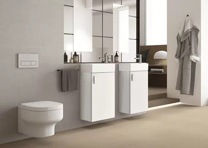 Set mobilier de baie suspendat, cu lavoar si oglinda, Gala Mik Reducere