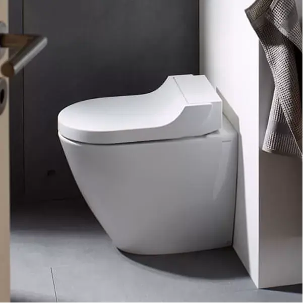 Chilipir Vas wc stativ BTW, cu functie de bideu si capac soft close, Geberit AquaClean Tuma Comfort sticla alba 146.310.SI.1