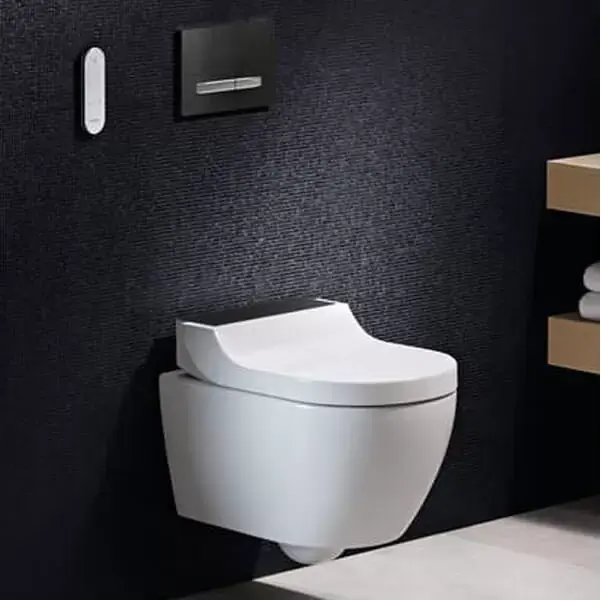 Capac vas wc soft close, cu functie de bideu, Geberit AquaClean Tuma Comfort sticla neagra 146.274.SJ.1 Preț promoțional