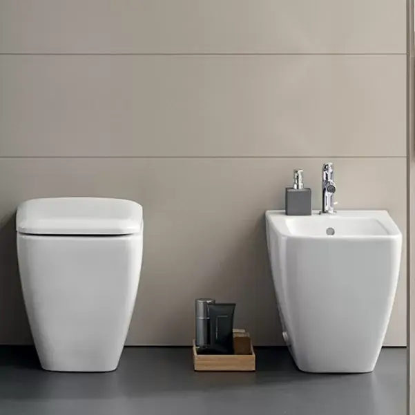 Bideu stativ BTW, forma inchisa, alb mat, Geberit ICon Square 231950000 Livrare rapidă