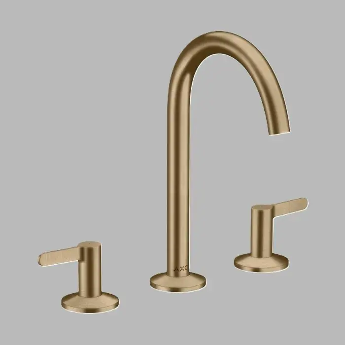 Baterie lavoar cu manere parghie, 3 orificii, Select 170, cu ventil push-open, bronz periat (Brushed Bronze), Axor One 48050140 Nu rata