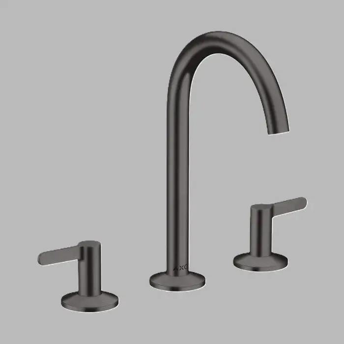 Retur ușor Baterie lavoar cu manere parghie, 3 orificii, Select 170, cu ventil push-open, antracit periat (Brushed Black Chrome), Axor One 48050340