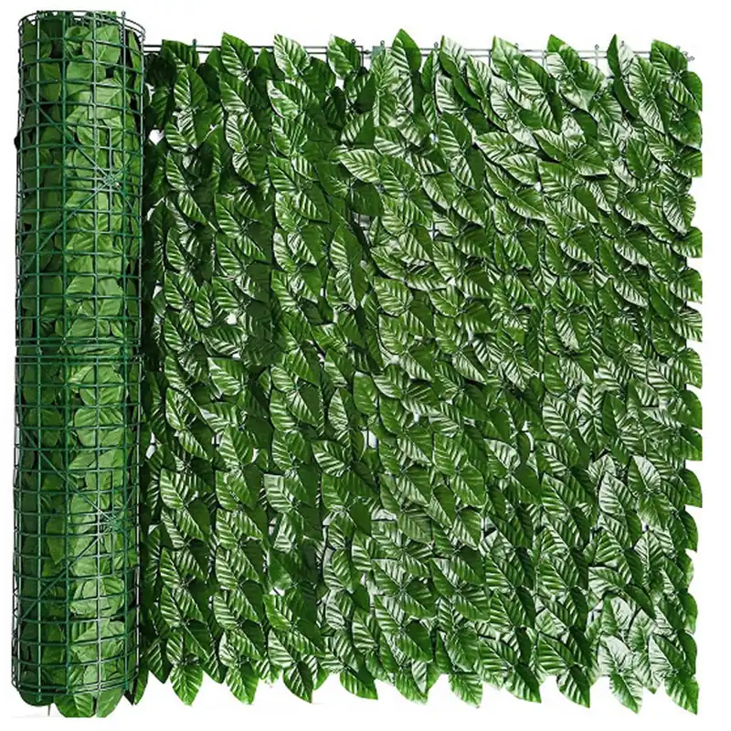 Panou paravan cu frunze artificiale pentru gard sau balcon, 100x500cm, verde Ultima șansă