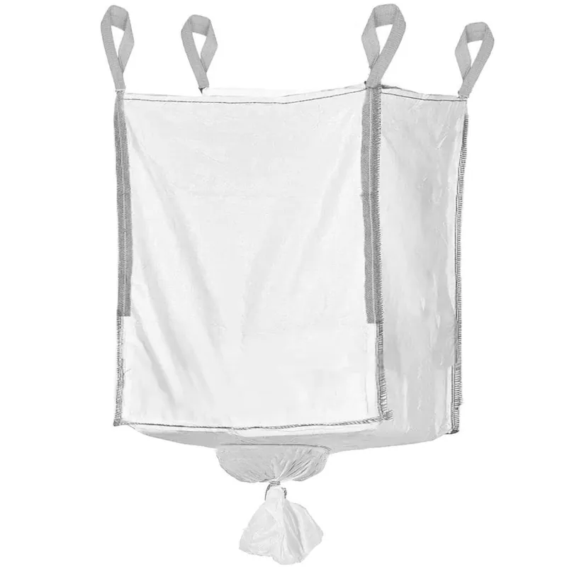 Sac gradina big bag cu evacuare in partea de jos, pentru frunze si deseuri vegetale, 1300 L, 1000 kg, 90x90x160 cm, alb Doar azi