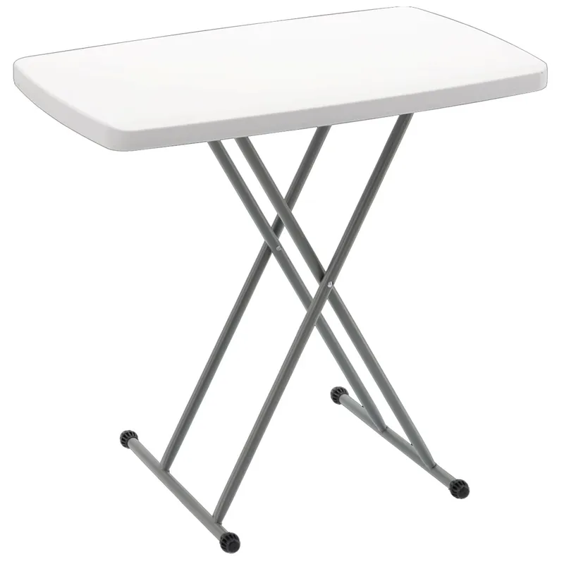 Masa pliabila 76×50 cm, inaltime reglabila 36-71 cm, pentru terasa, gradina sau camping, HDPE alb Doar azi