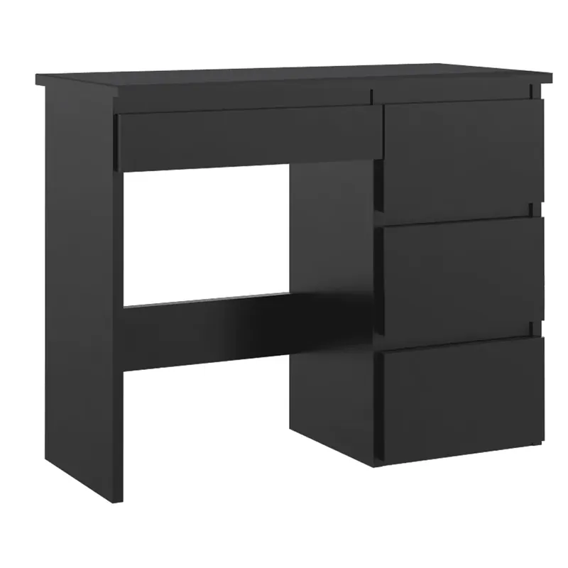 Cel mai bun preț Birou calculator Beta 3 cu 4 sertare, 94x43x75 cm, finisaj negru