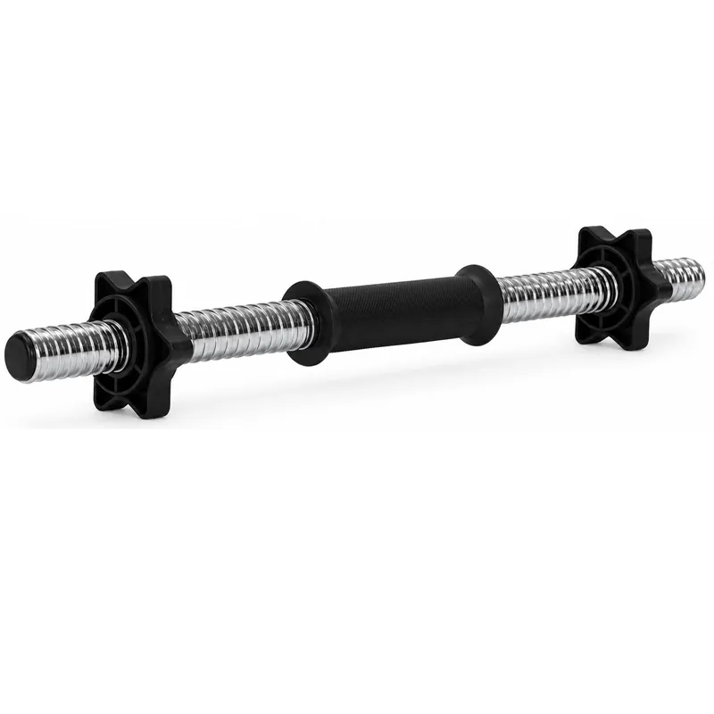 Bara pentru gantere 45 cm, otel cromat, diametru 25 mm, cu 2 coliere de fixare, argintiu Reducere specială