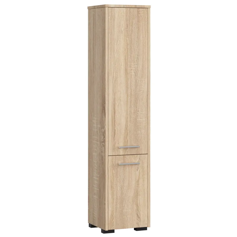 Dulap baie tip coloana cu 2 usi si 5 rafturi, PAL laminat, 30x30x140 cm, stejar sonoma Premium