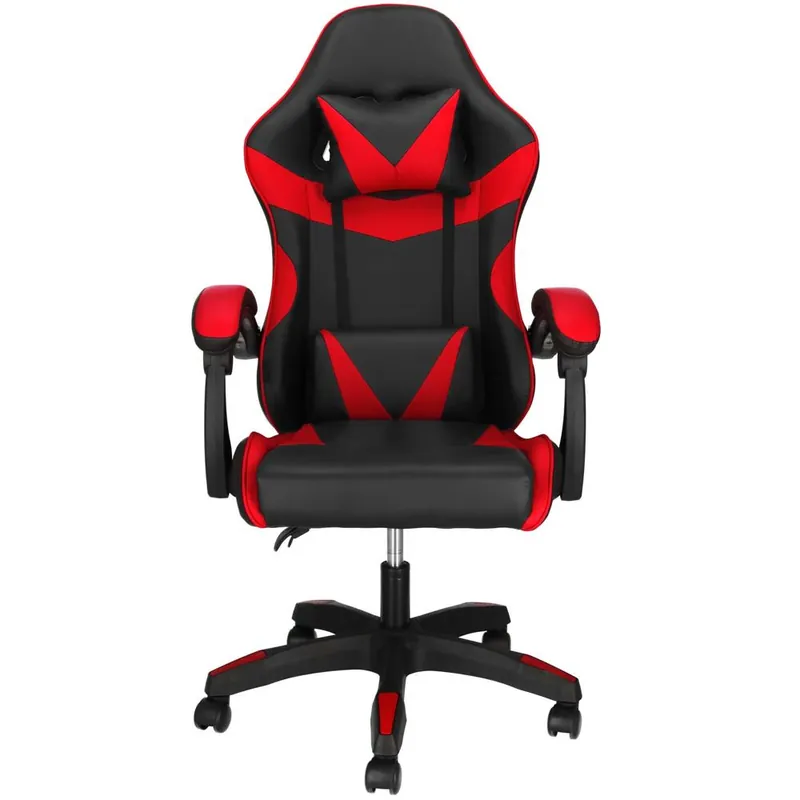 Bestseller Scaun birou pentru gaming, ergonomic, suport lombar si tetiera, 114-123x55x50 cm, negru si rosu