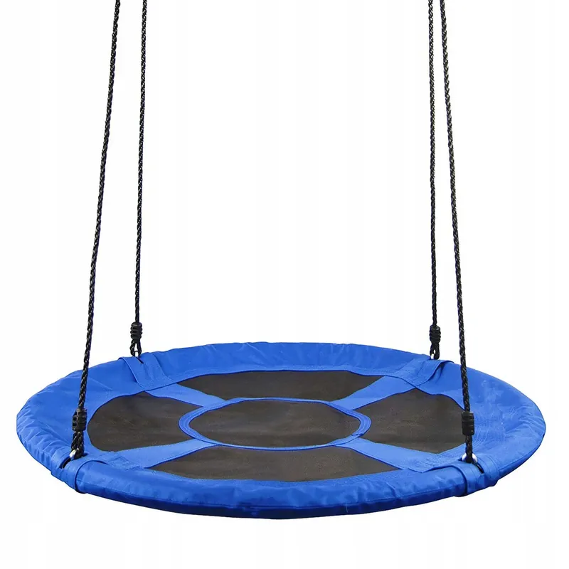 Reducere de preț Leagan tip cuib Sersimo NS8, diametru 90cm, inaltime reglabila, pentru exterior, sarcina 150 kg, Albastru Negru
