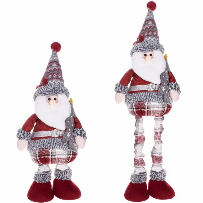 Figurina Craciun, Mos Craciun, picioare telescopice, inaltime extensibila 57-80cm Super ofertă