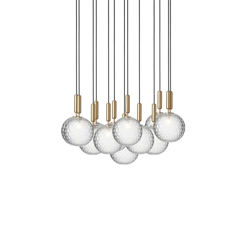 Miira 13 candelabru, alamă/transparent, Ø 98 cm, 13 brațe - Nuura Plată sigură