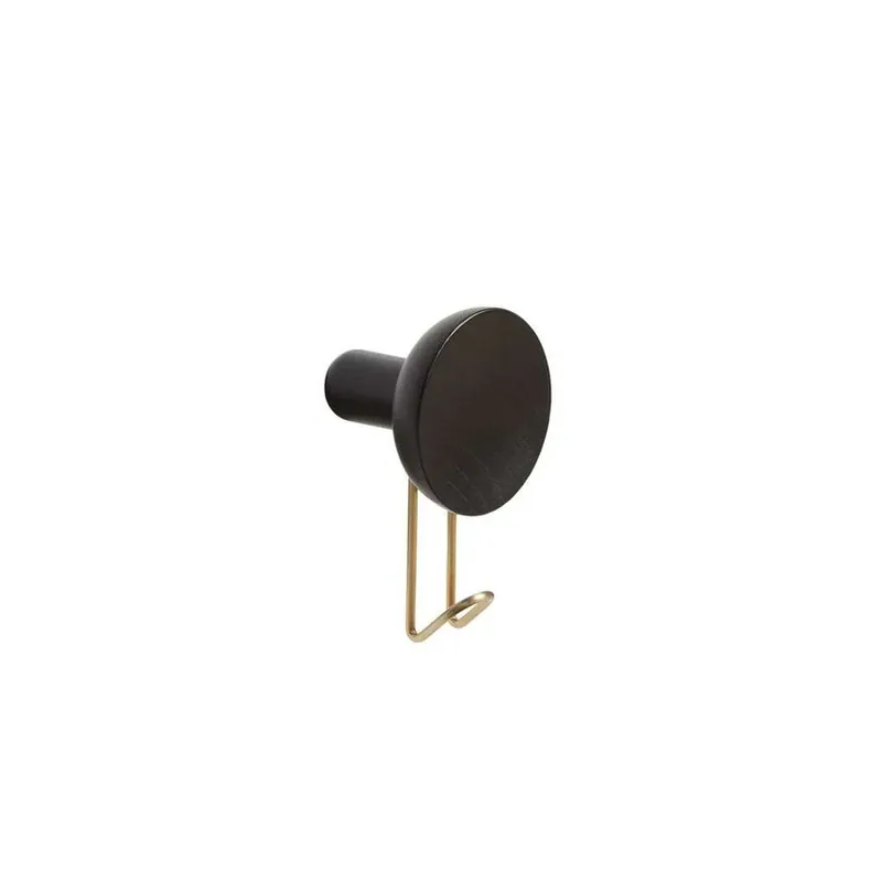 Around Cârlig pentru haine Large Black/Oak/Brass - Woud Ieftin