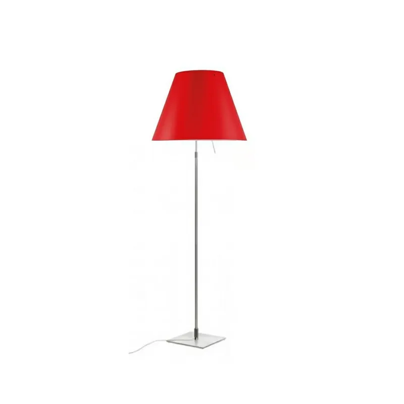 Costanza Lampadar cu Dimmer Aluminium cu Primary Red - Luceplan Ultima șansă