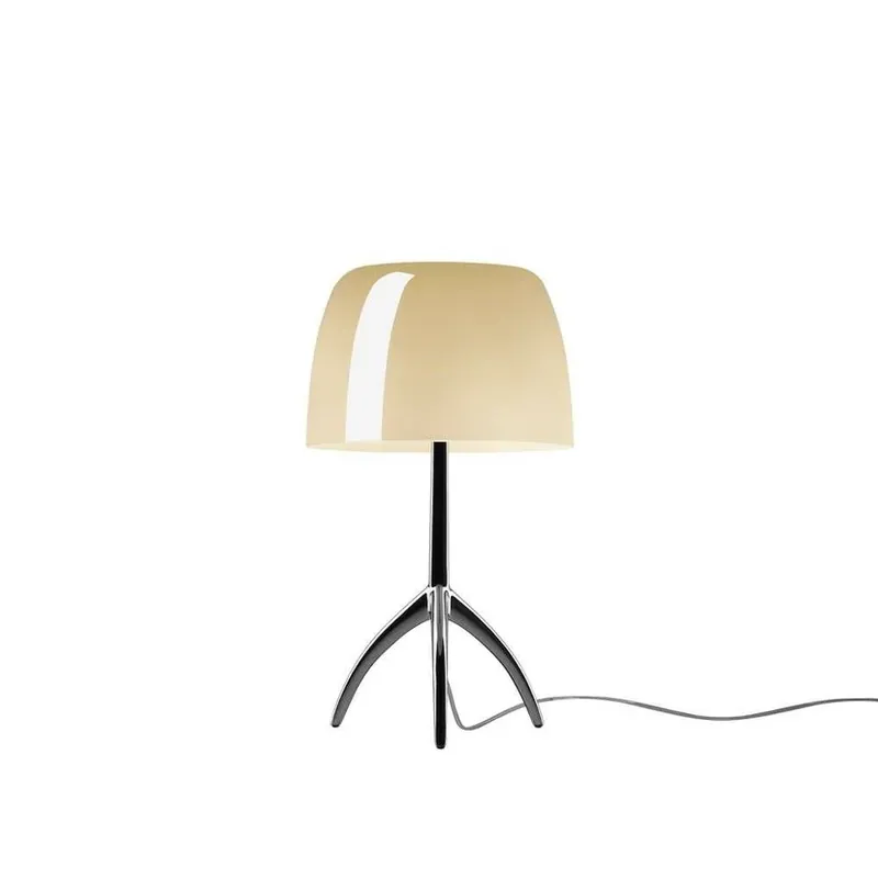 Promoție Lampa de masă Lumiere Piccola, crom/bej, 35 cm - Foscarini