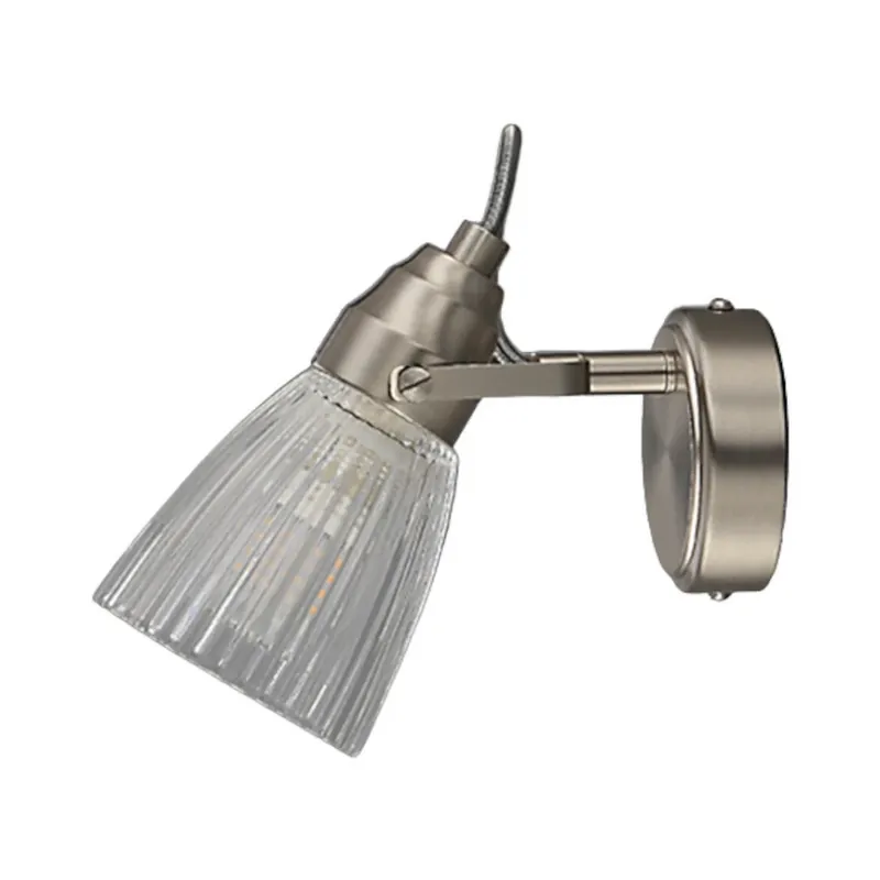 Ofertă limitată Kara Aplică de Perete IP44 Nickel/Clear - Lindby
