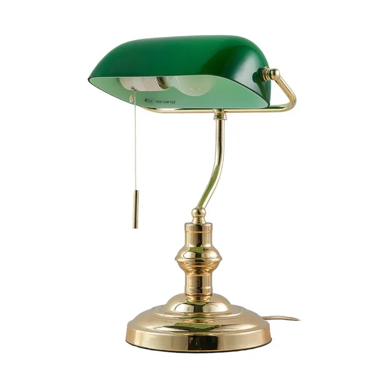 Lampa de masă Milenka, alamă lustruită/verde - Lindby Cel mai vândut