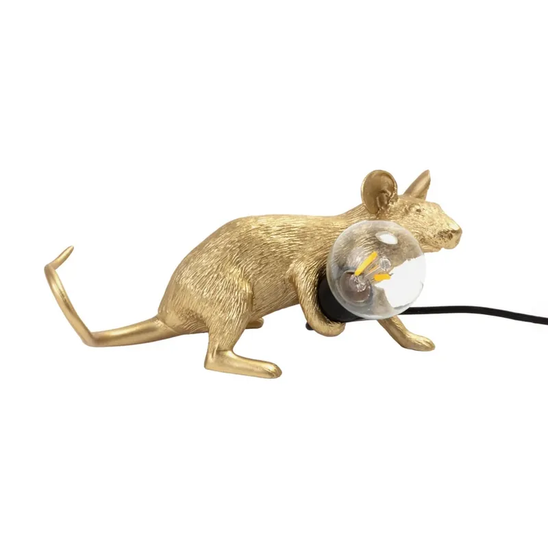 Reducere extra Mouse Lamp Lop Lying Down Veioză Gold - Seletti