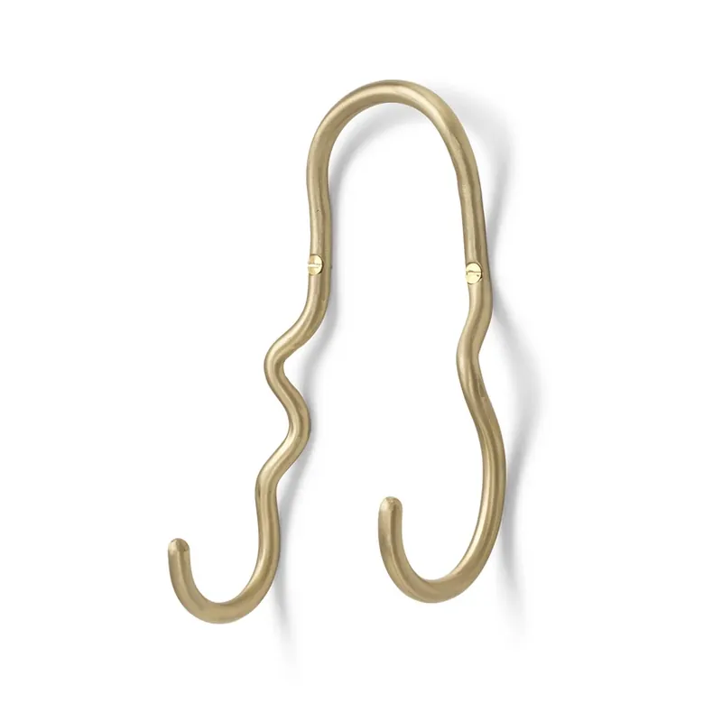 Curvature Cârlig pentru haine Double Brass - Ferm Living Cumpără acum