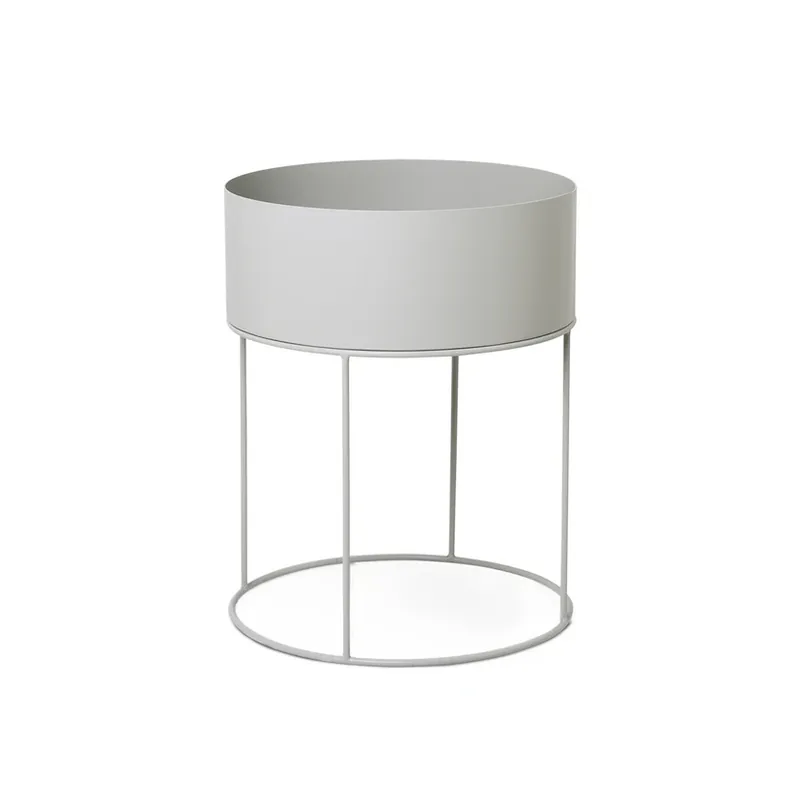 Plant Ghiveci/jardinieră rotundă, gri deschis - ferm LIVING Ofertă specială