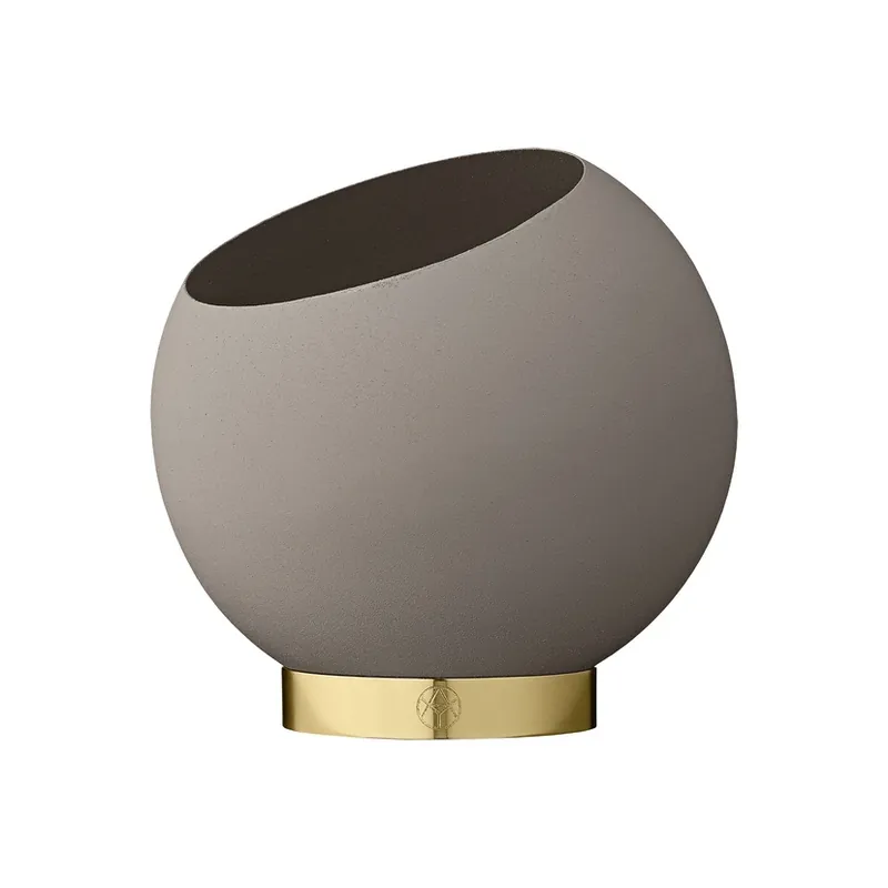 Preț mic Ghiveci pentru flori Globe Ø17 cm Taupe/Auriu - AYTM