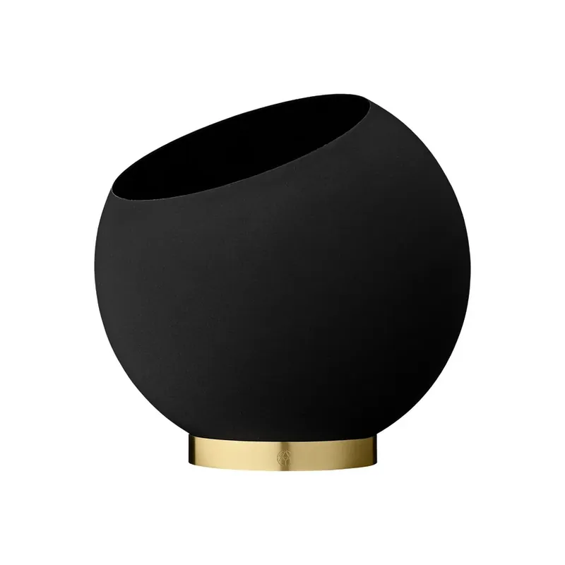 Retur ușor Ghiveci Globe Ø30xH26,6 Negru/Auriu - AYTM