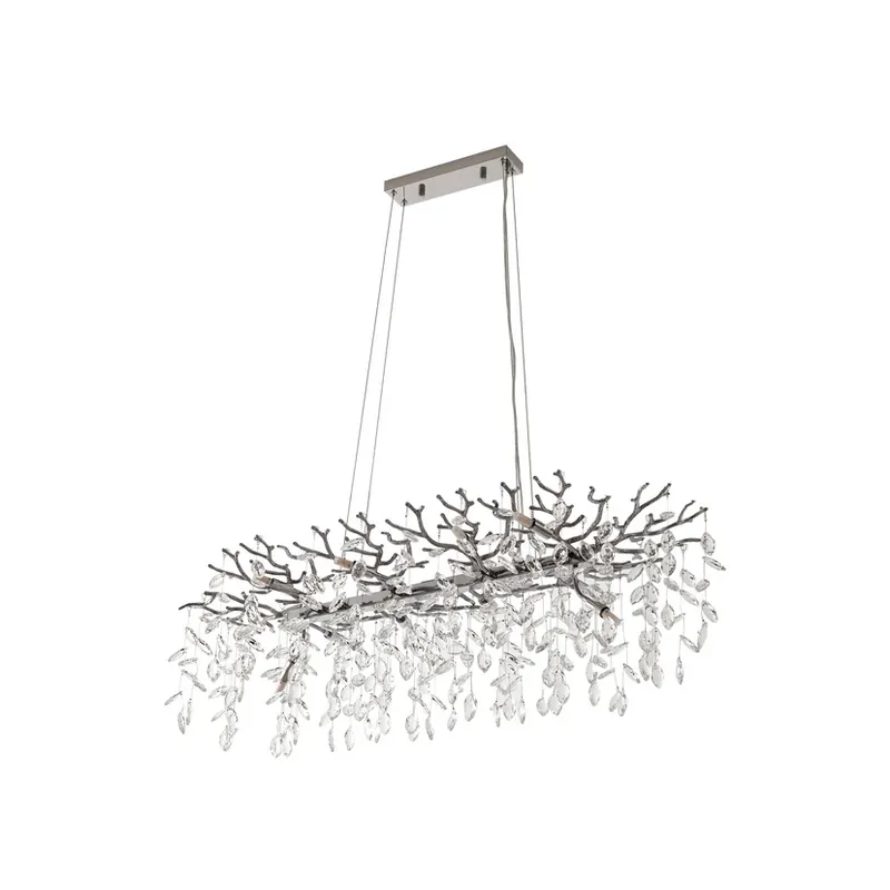 Lampă suspendată Bellora, 101 cm, oțel inoxidabil, cristal - Lucande Cel mai vândut