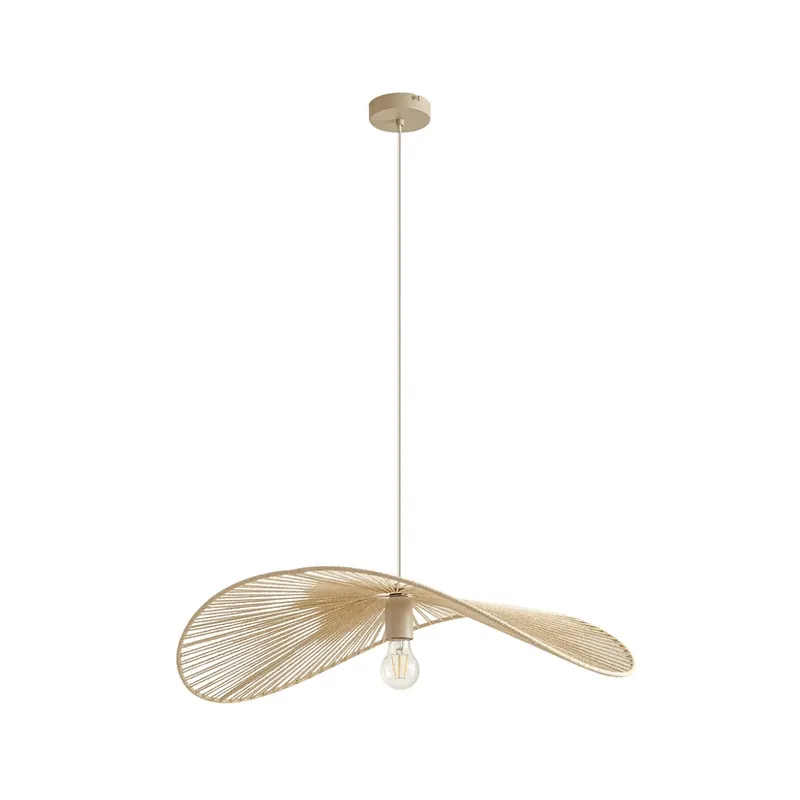 Ofertă Lampă suspendată Valdorin, lungime 75 cm, bej, hârtie - Lindby