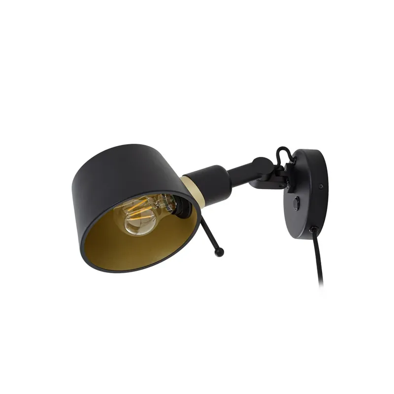 Cel mai vândut Silka Aplică de perete, 14 cm, negru, flexibil, ștecher - Lucande