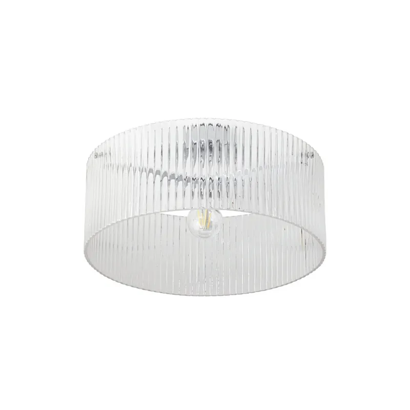 Livrare expres Plafonieră Meritt, crom/transparent, Ø 40 cm, sticlă - Lucande