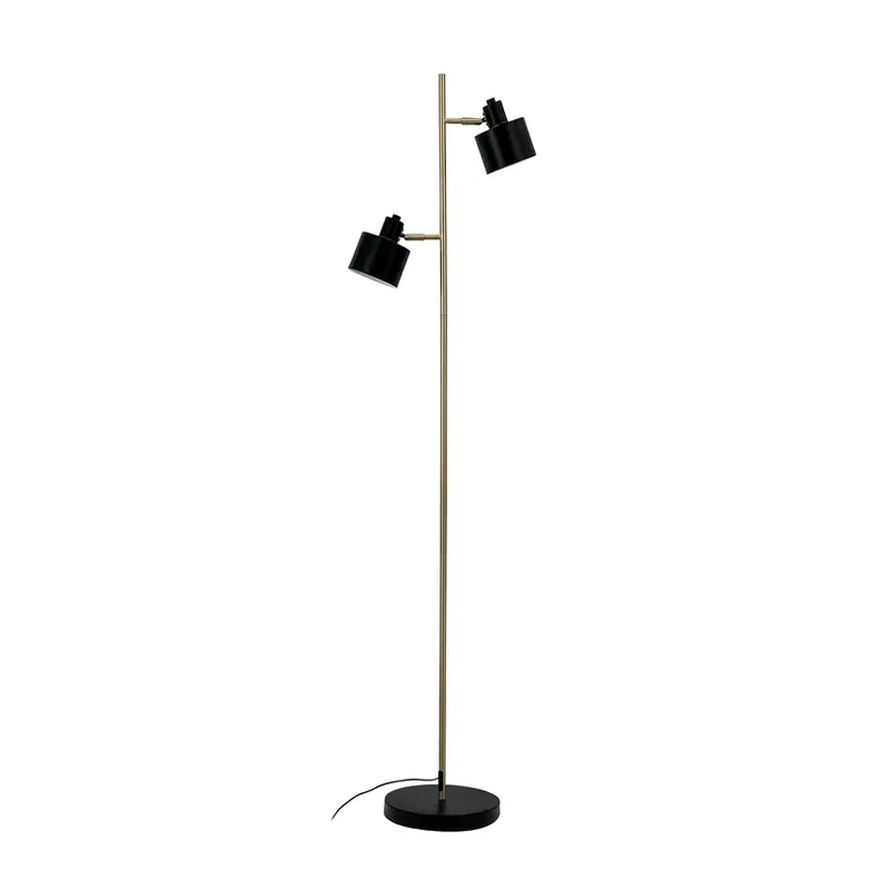 Lampadar Ocean, negru/alamă, 2 becuri - Dyberg Larsen Ieftin